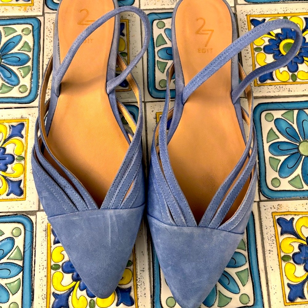 Blue Women's Slingback Flats